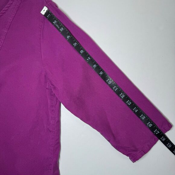 Cut Loose Small Tencel Top Purple Asymmetrical Pocket Lagenlook Made in USA - Picture 9 of 11